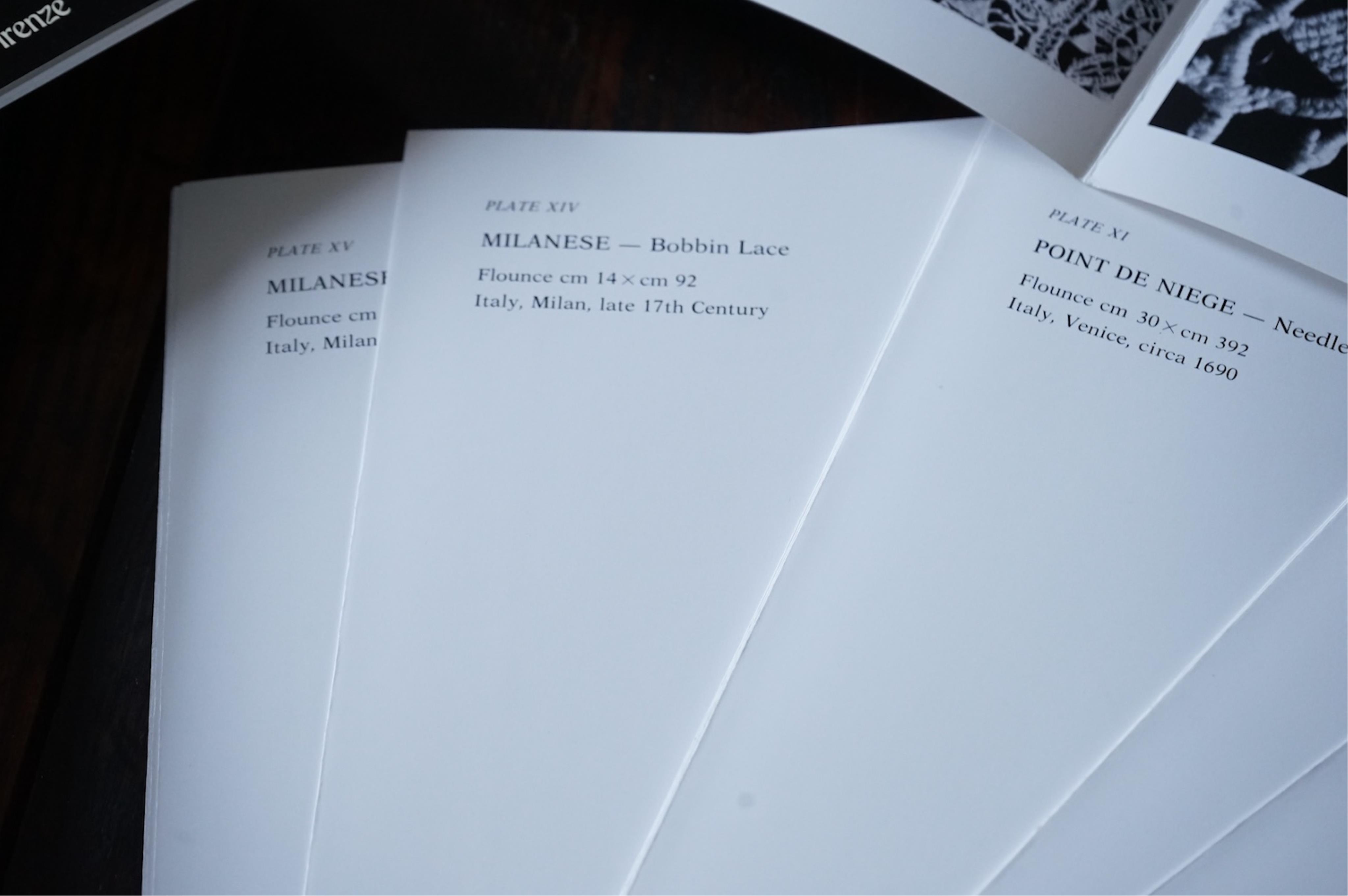Lace, by Fulvia Lewis, a folio of photographs of the history of bobbin, and needle laces from early the 16th century to the 19th century.